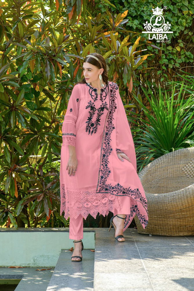 Am Vol 117 By Laiba Pure Georgette Pakistani Readymade Suits Catalog